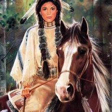 Оригинал схемы вышивки «Девушка на лошади» (№1236061)
