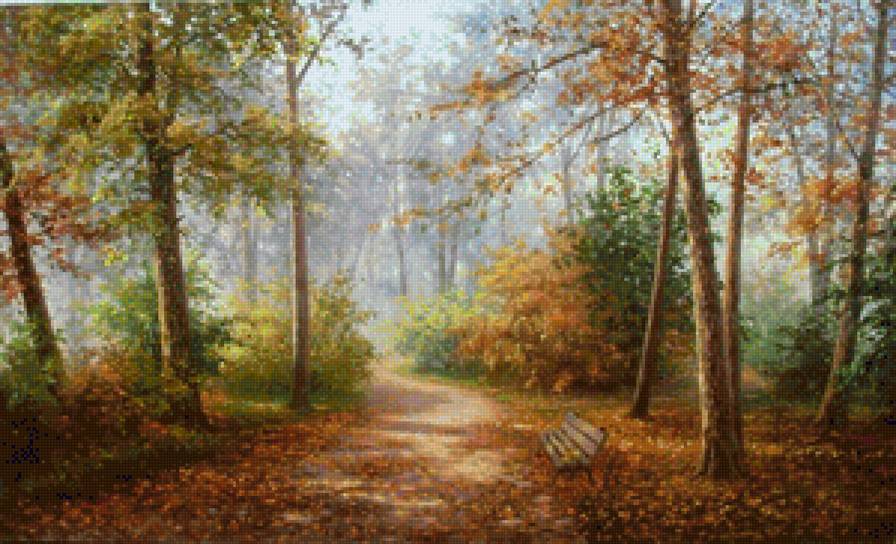 Осенняя дорога - пейзаж, осень, природа - предпросмотр