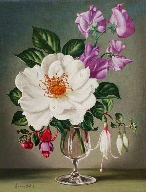 Серия "Флора" - ваза, натюрморт, цветы, букет - оригинал