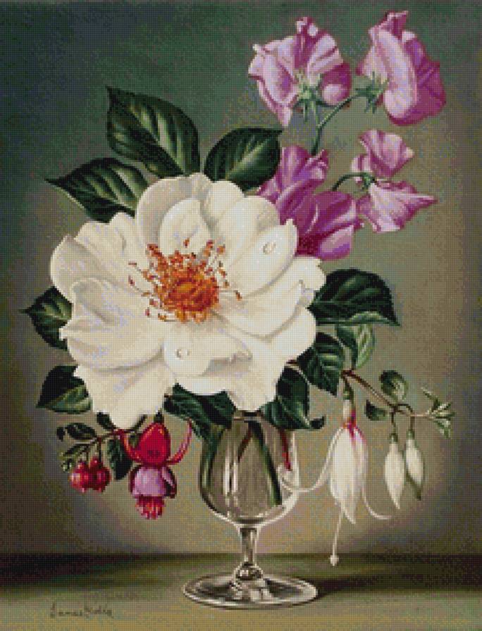 Серия "Флора" - ваза, цветы, натюрморт, букет - предпросмотр
