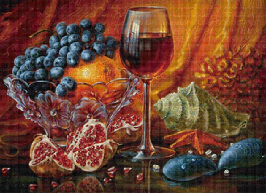 натюрморт с виноградом - фрукты, виноград, ягоды, натюрморт - предпросмотр