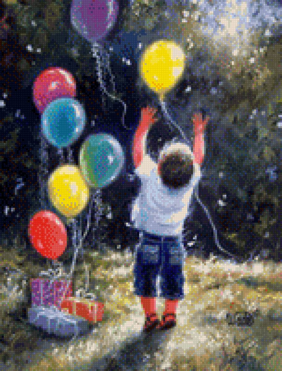 день рождения - мальчик, радость, шарик, дети - предпросмотр