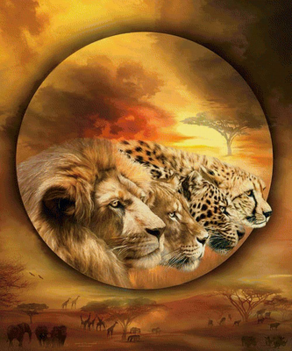 Хищники - леопард, тигр, лев - предпросмотр