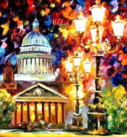 Исаакиевский собор ночью - питер, городской пейзаж, романтика, ночь, архитектура - оригинал