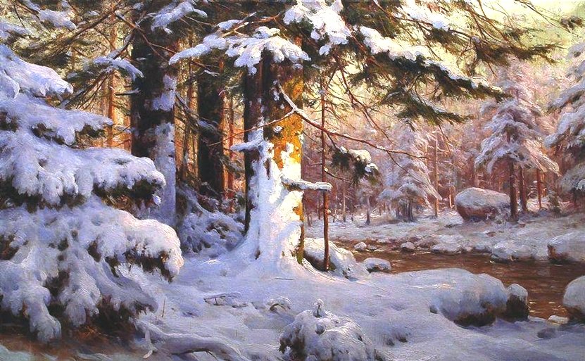 Серия "Зима пришла" - заснеженный лес, зима, сосны - оригинал