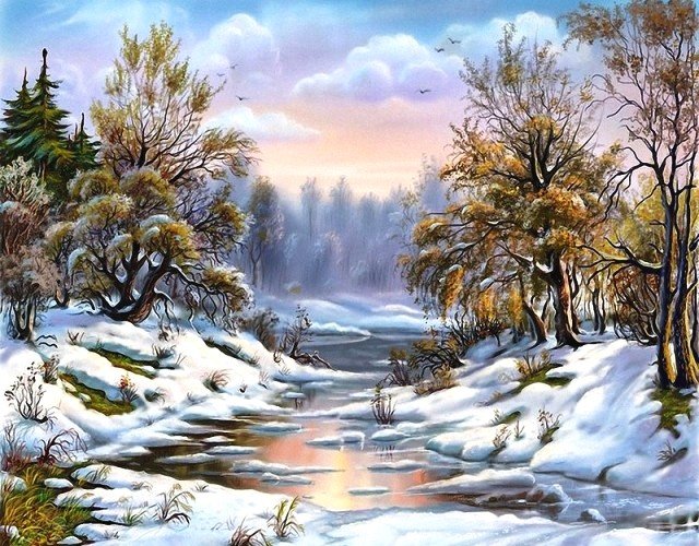Зимний пейзаж - зима, природа, снег - оригинал