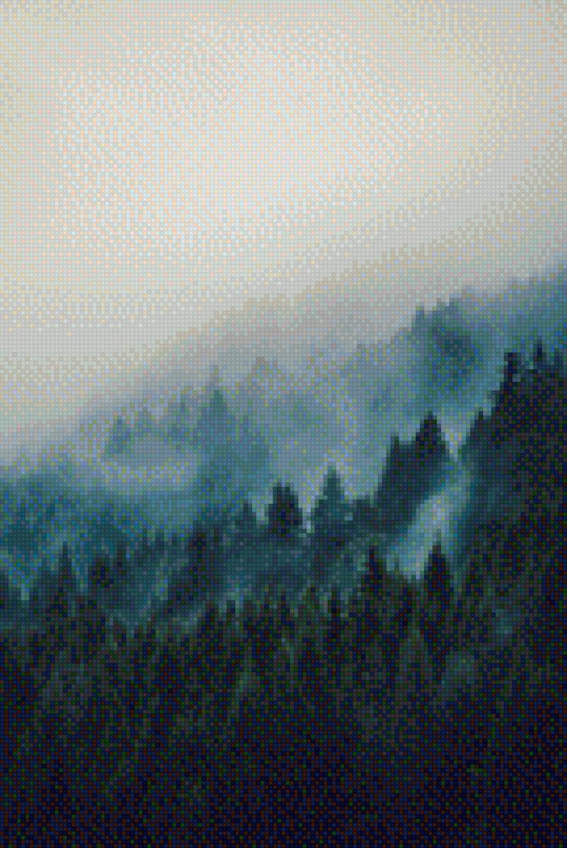туман  в лесу - деревья, туман, природа, лес - предпросмотр