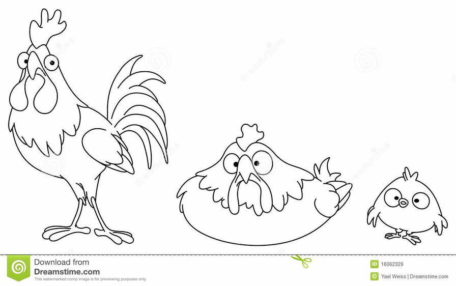 11 курятник 2 - цыпленок, петухи, гнездо, курочка, семья, два цвета - оригинал