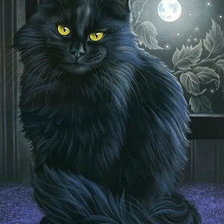 Оригинал схемы вышивки «черный кот» (№1263780)