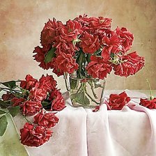 По картине худ. Дарь Никончук. Натюрморт с розами.
