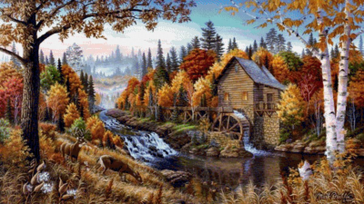 осенний пейзаж - река, природа, осень, пейзаж - предпросмотр