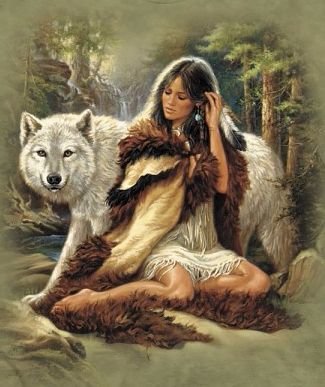 девушка и белый волк - оригинал