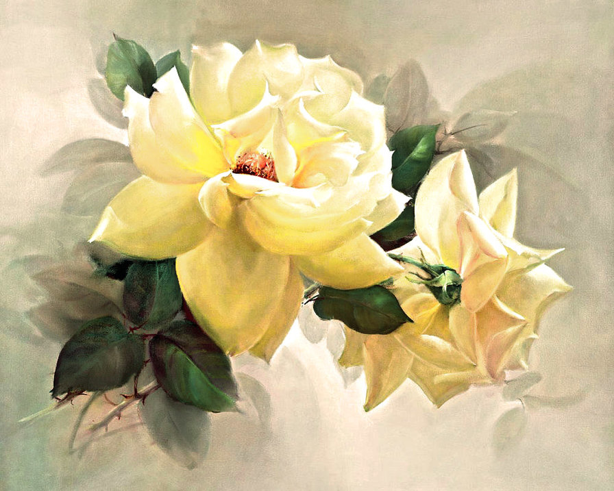 Худ. Джил Кристейн - розы, цветы - оригинал