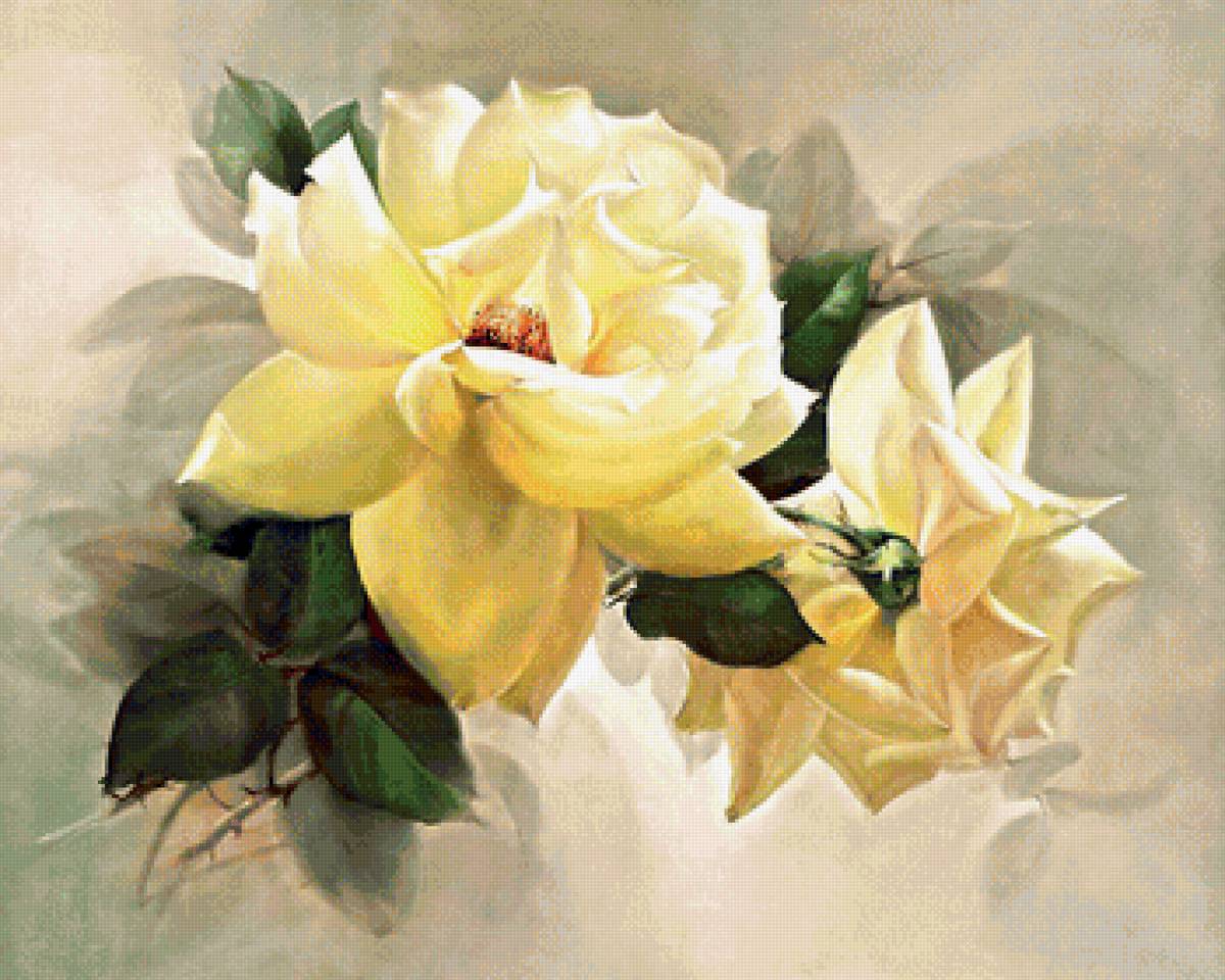 Худ. Джил Кристейн - розы, цветы - предпросмотр
