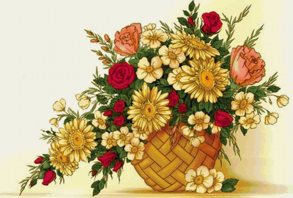 Натюрморт - цветы, натюрморт, букет, ваза - предпросмотр