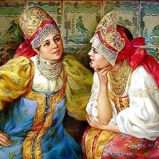 Оригинал схемы вышивки «Русские девушки» (№1293521)