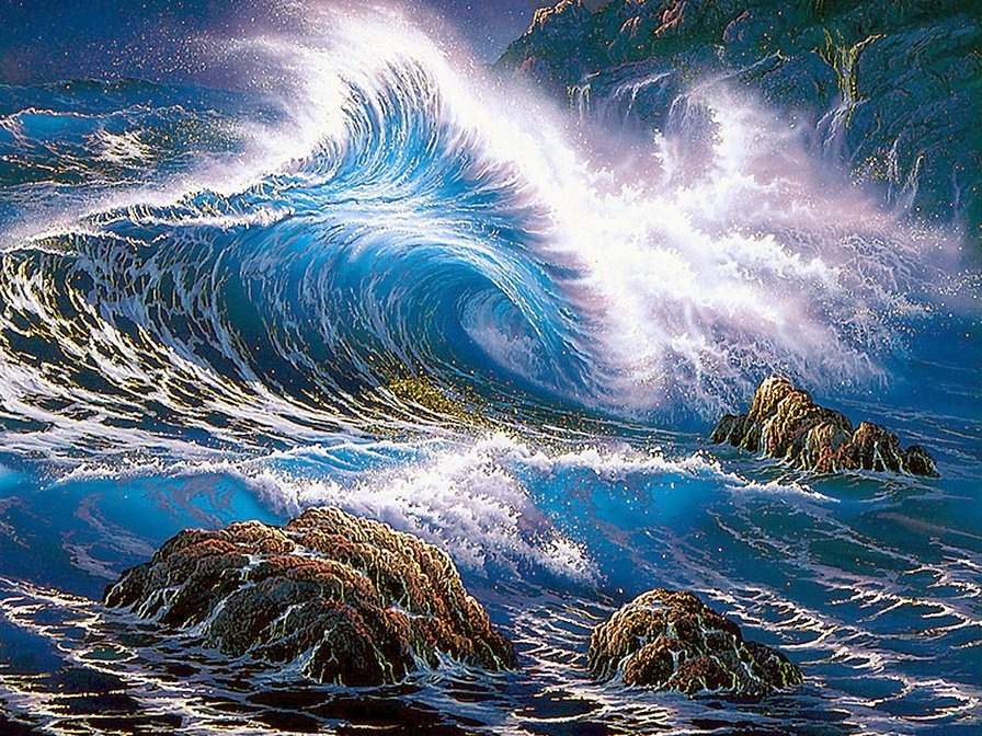 "Ты,волна моя,волна!.." - скалы, пейзаж, волна, море, марина, волны - оригинал