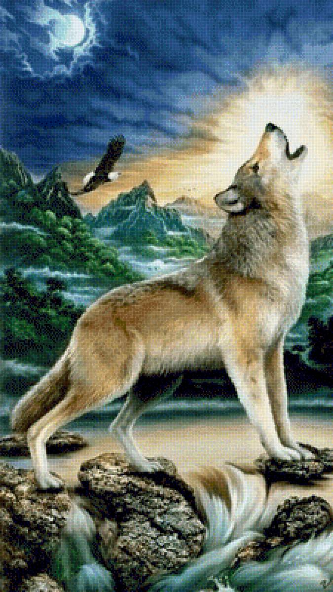 Зов - природа, волк, вой, животные - предпросмотр