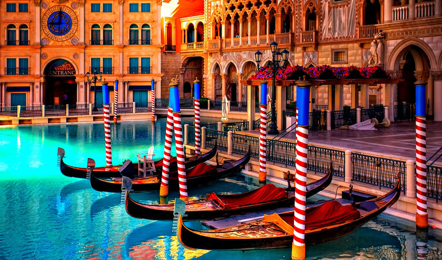 Венеция - залив, вода, гондола, венеция, город - оригинал