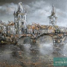 Оригинал схемы вышивки «Прага. Карлов мост, художник  Лаптева Виктория» (№1303743)