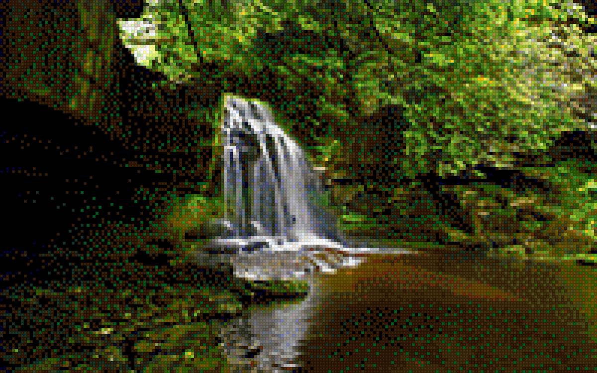 лесная сказка - лето, водопад, деревья, природа - предпросмотр