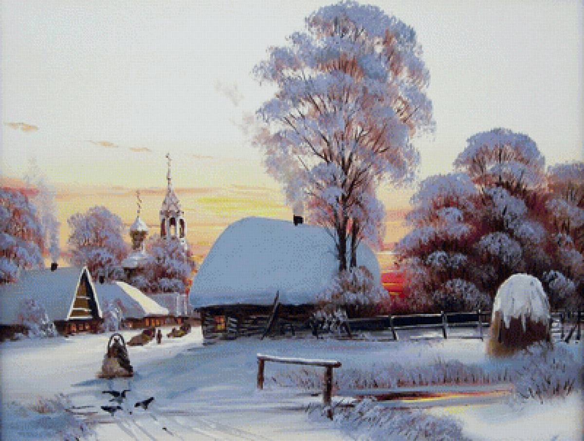 Зима в деревне - предпросмотр