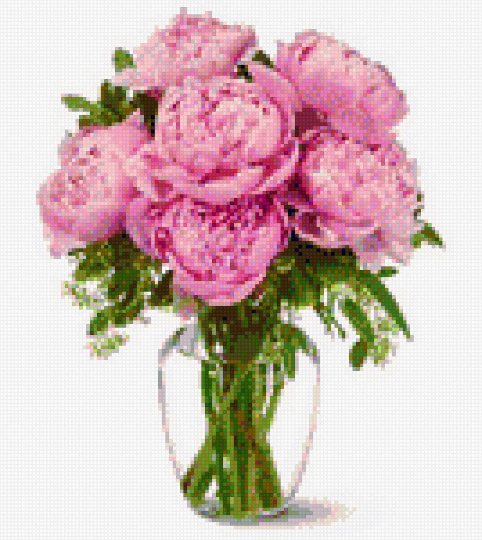 пионы в вазе - розовые пионы, цветы - предпросмотр