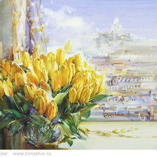 Оригинал схемы вышивки «желтые тюльпаны» (№1311126)