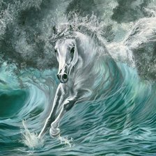 Оригинал схемы вышивки «Лошадь и море» (№1314555)