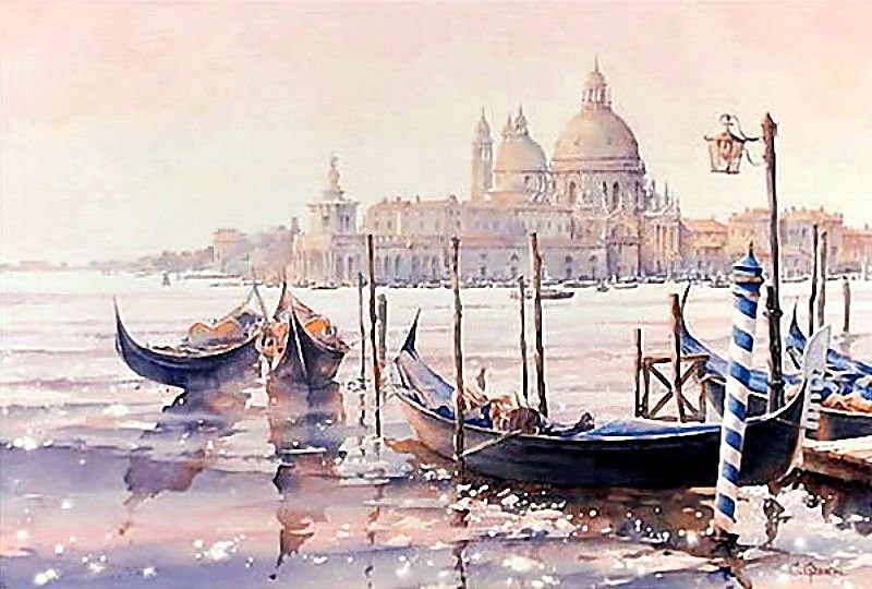 Худ. Кристиан Гранью. Венеция. - пейзаж, живопись., венеция - оригинал