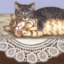 Оригинал схемы вышивки «коты» (№1317238)
