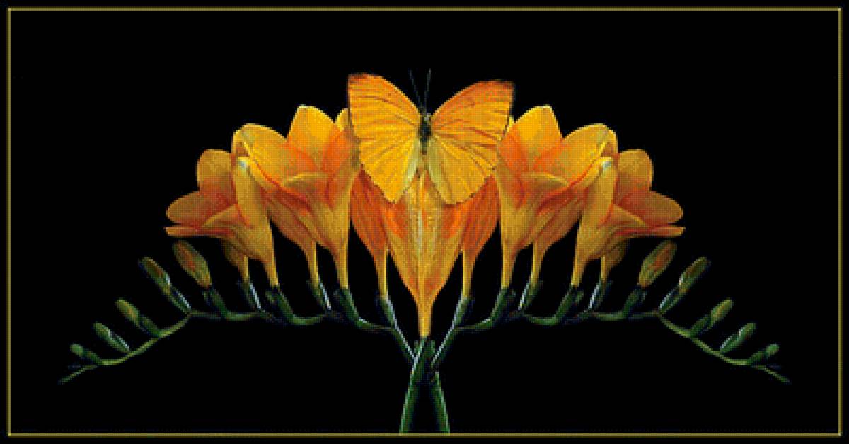 №1318138 - цветы, желтый цвет, бабочки - предпросмотр