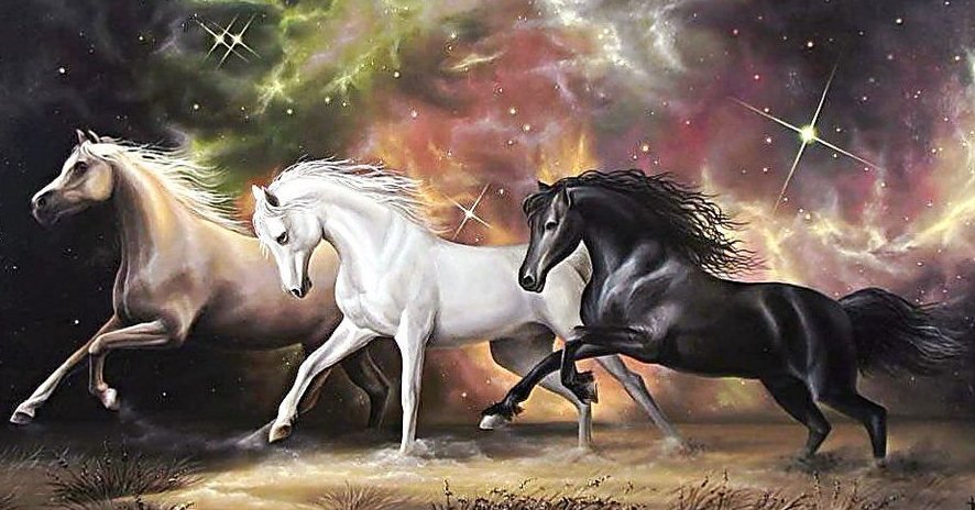 Лошади - картина, лошади - оригинал