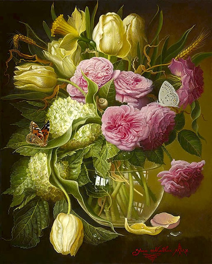 Яна Мовчан - натюрморт, цветы, живопись, букет - оригинал