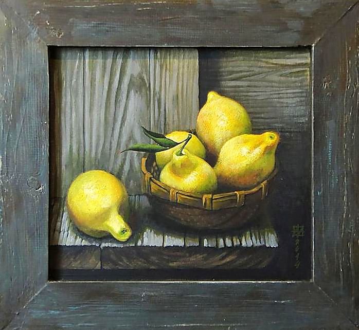 Худ. Андрианов Андрей. Натюрморт с лимонами. - живопись., натюрморт, лимоны - оригинал