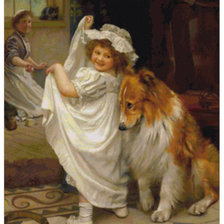 Оригинал схемы вышивки «дети и животные» (№1330116)