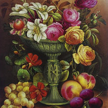 Схема вышивки «ovocie,misa kvety»