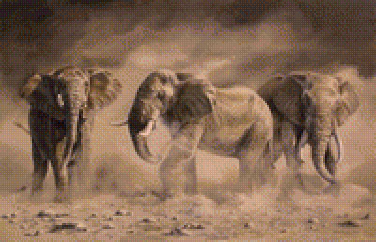 Слоны - сила, мощь., дикие животные, слон, сафари - предпросмотр