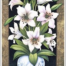 Оригинал схемы вышивки «белые цветы» (№1334715)