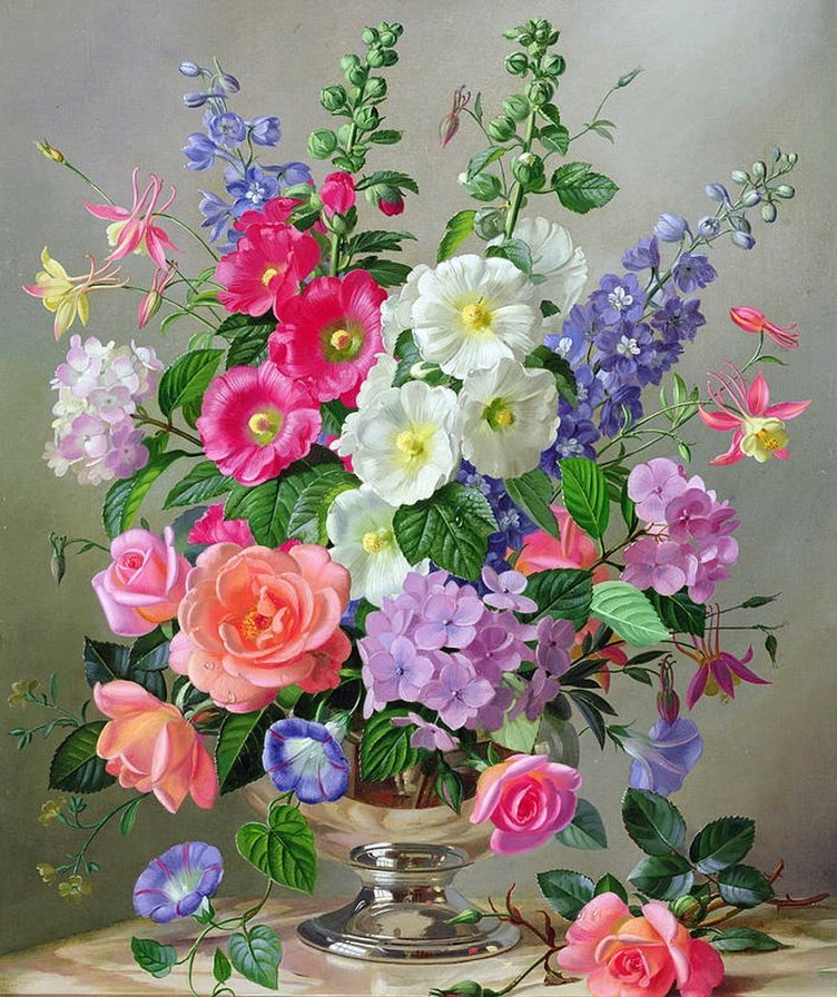 Летний букет - цветы, розы, натюрморт - оригинал