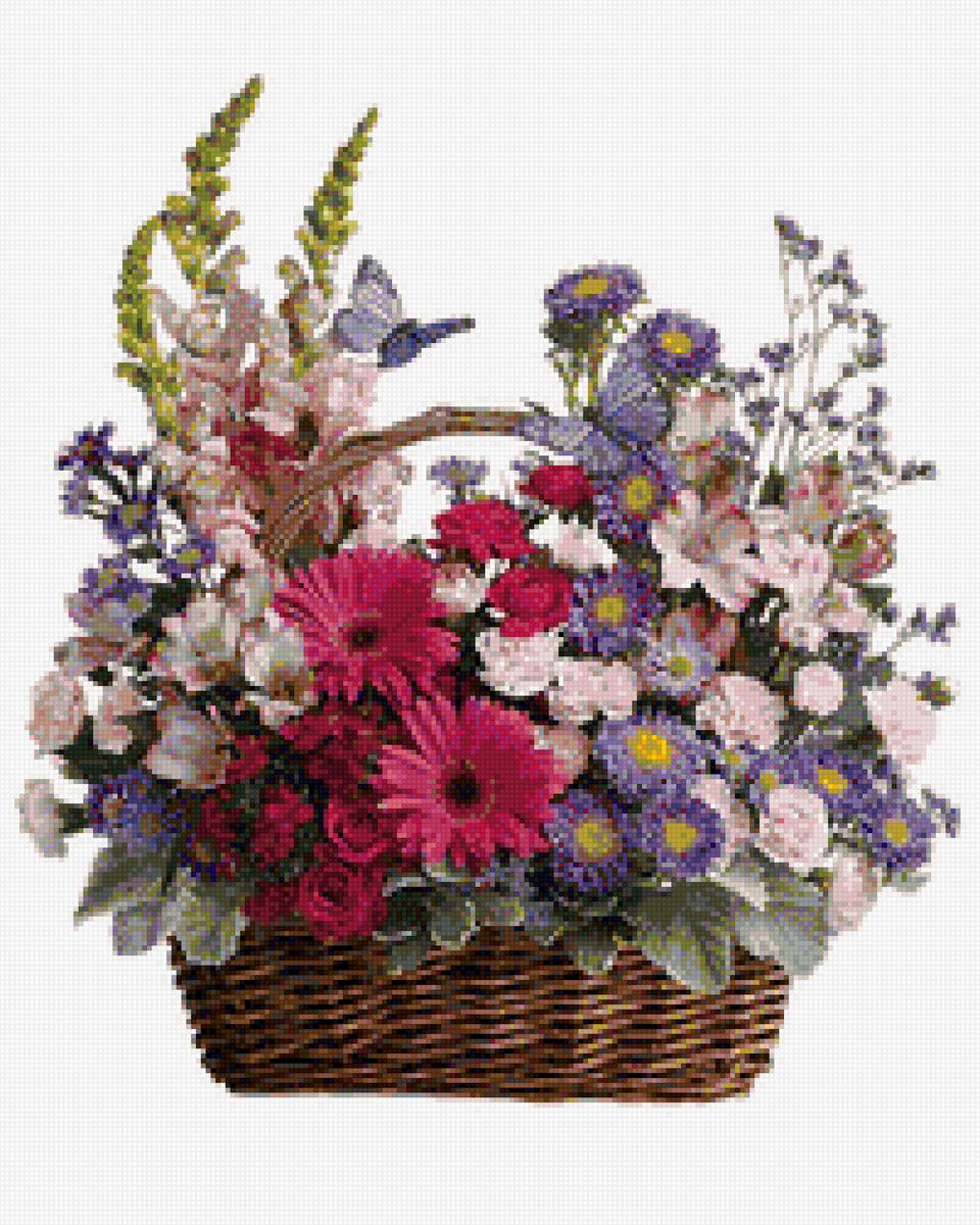 Букет цветов - цветы, корзинка цветов, букет - предпросмотр