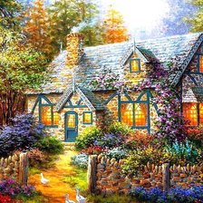 дом в цветах