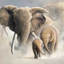 Оригинал схемы вышивки «Семья слонов 3» (№1359077)