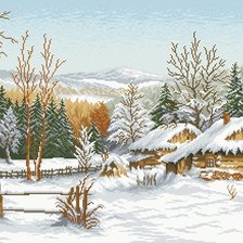 Оригинал схемы вышивки «зимний пейзаж» (№1359951)