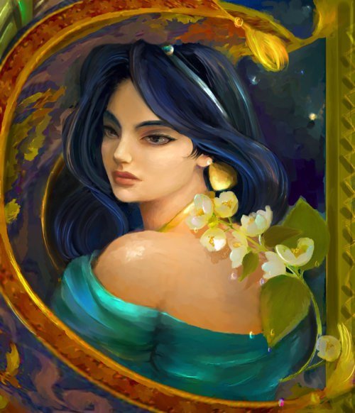 Принцесса Жасмин - сказки, иллюстрация - оригинал
