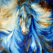 Оригинал схемы вышивки «blu horse» (№1361127)