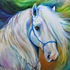 Схема вышивки «white horse»