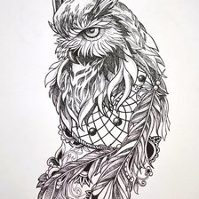 Оригинал схемы вышивки «сова ловец» (№1361580)