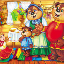 Схема вышивки «Маша и три медведя»