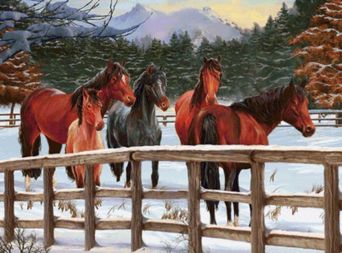 №1362056 - лошади, картина - предпросмотр